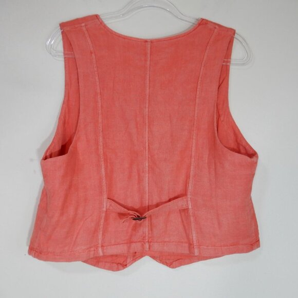 FREE PEOPLE Charley Linen Blend VEST Size XL Watermelon NEW $98 - Picture 9 of 9